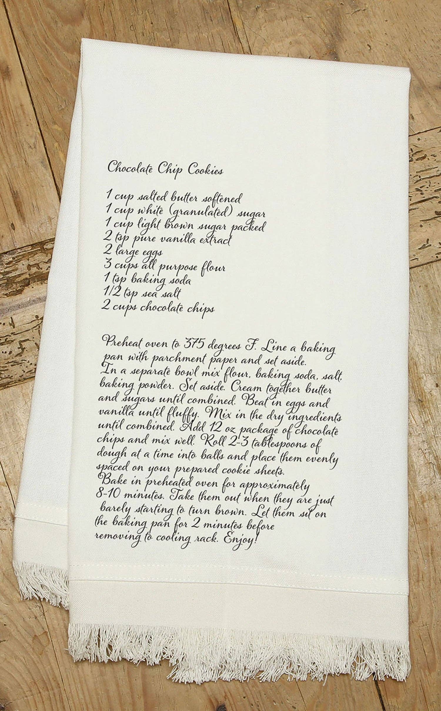 Second Nature by Hand - Wholesale Tea Towel - Chocolate Chip Cookie Recipe / (MS Natural) Kitchen Tea Towel0
