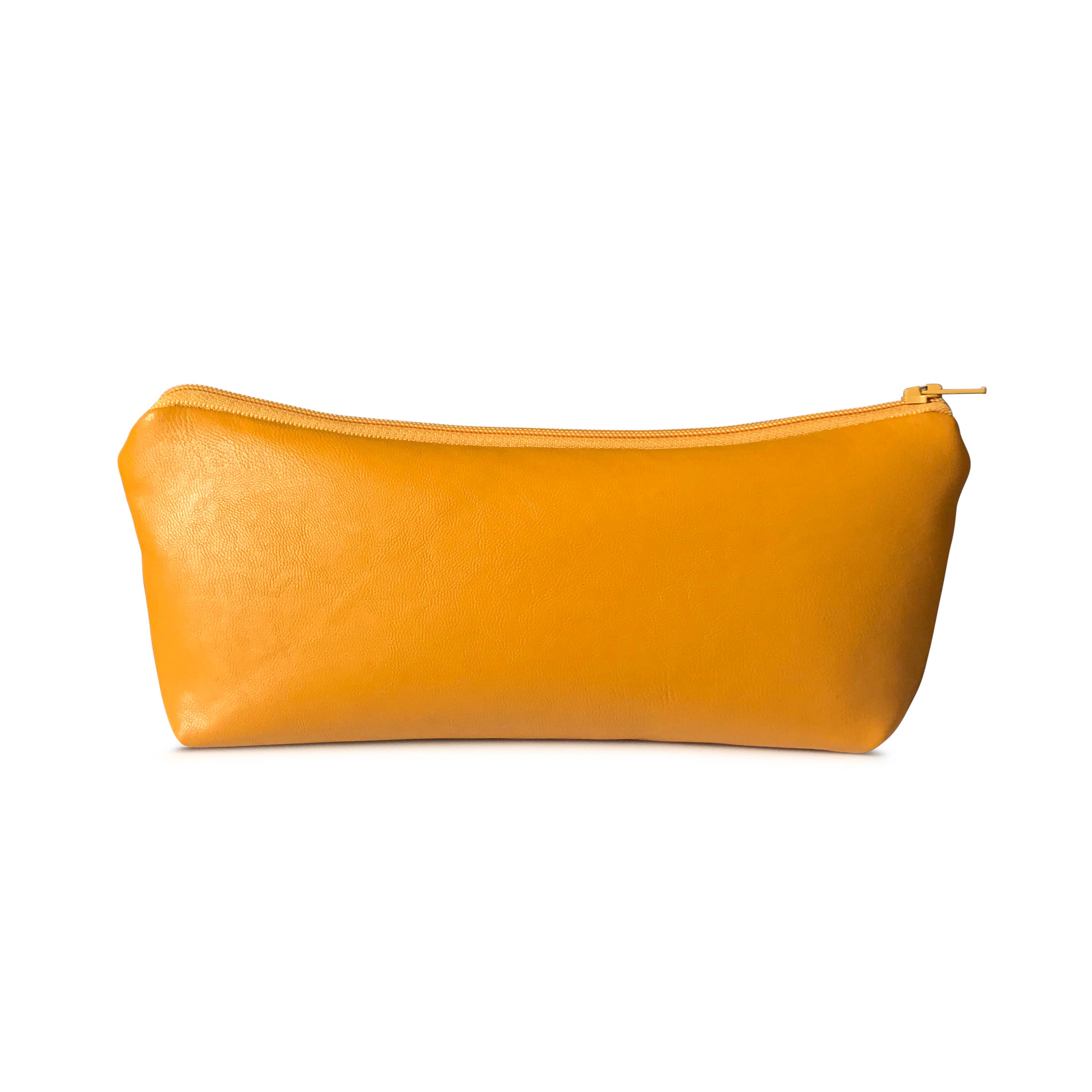 SANDRA SMITH LLC - Wholesale Pencil Case/Pouch - Hi Again Love You - Mustard Faux Leather Pencil Pouch1