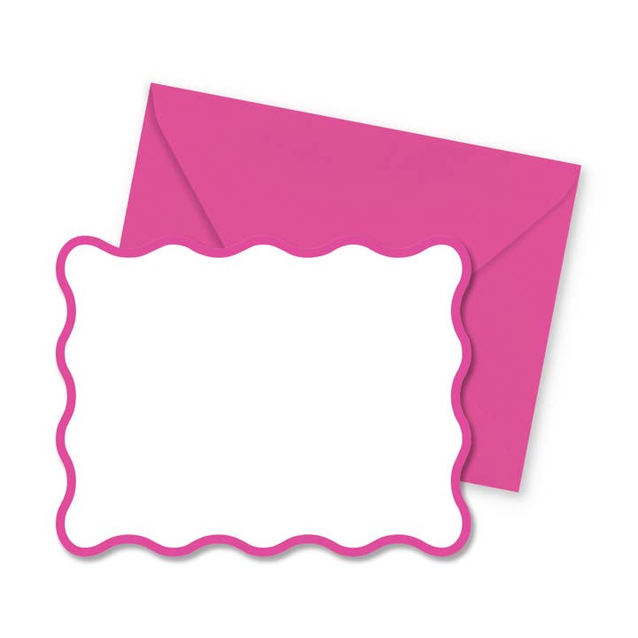 Wavy Pink Notecards | Set of 8 for wholesale by Ellen Davis Creative