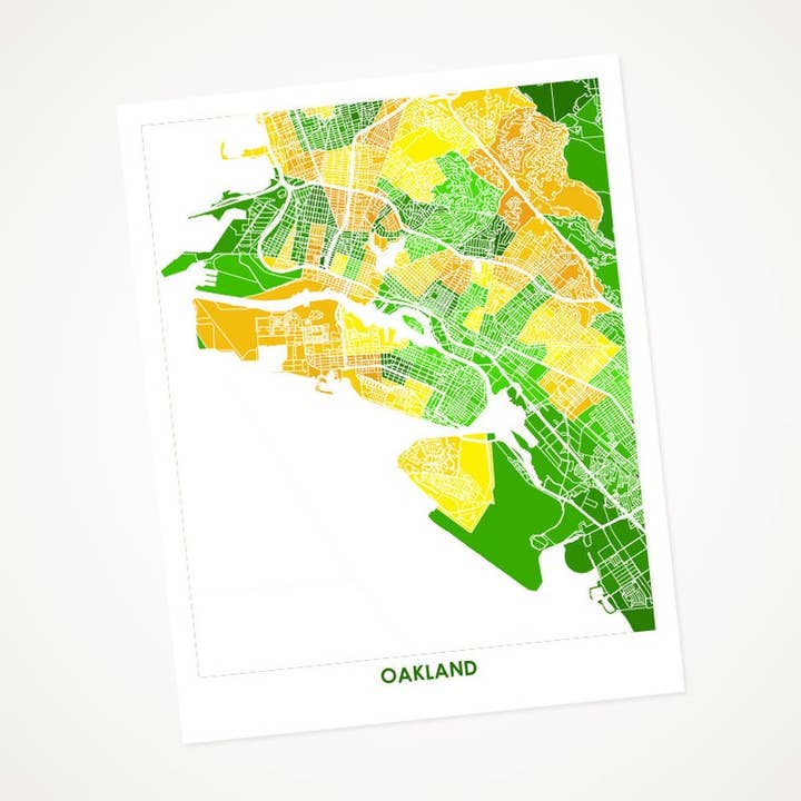 Juanitas Oakland Map Print for wholesale by Juanita's Adventures