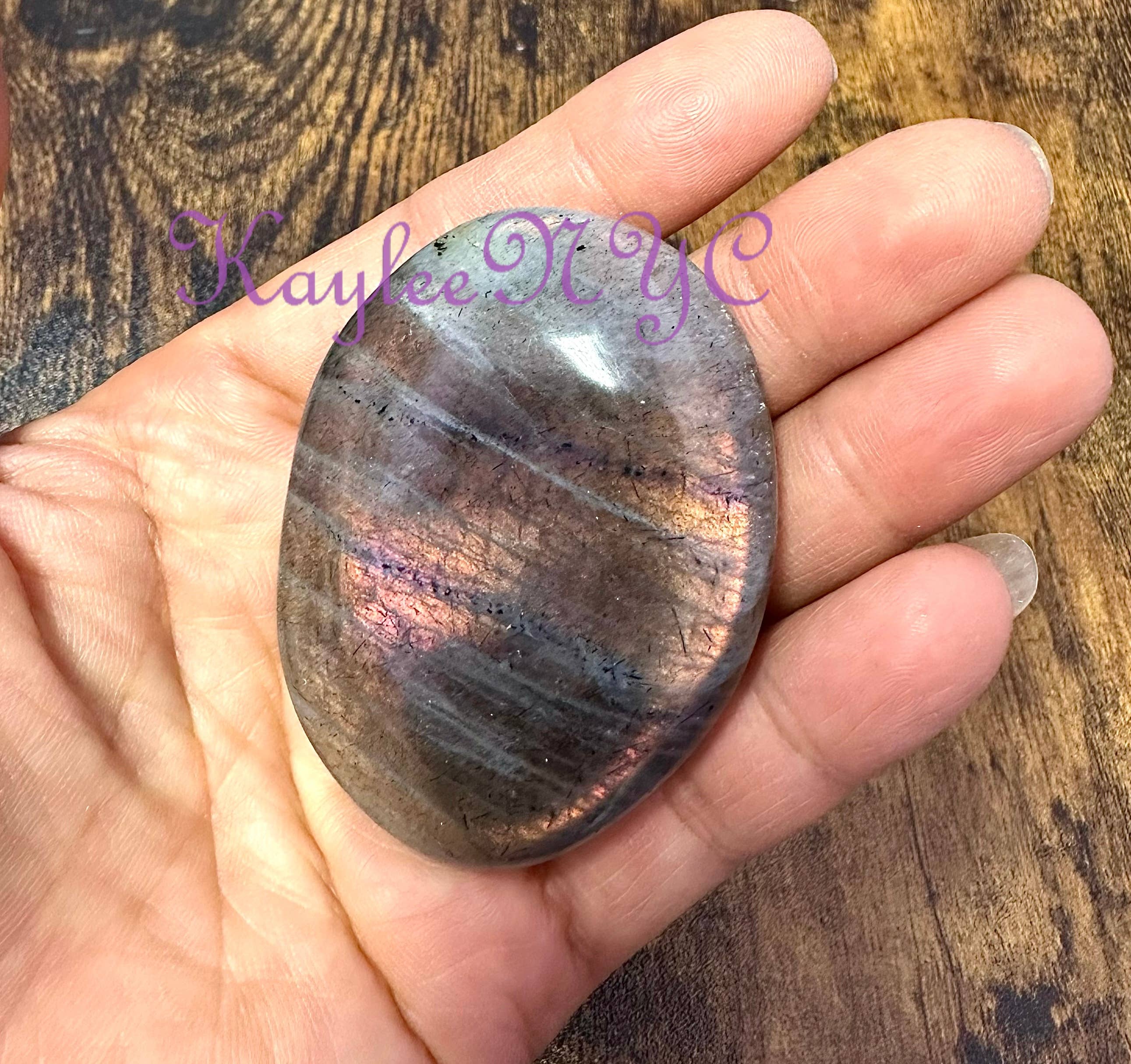 KayleeNYC – Großhandel Spiritueller Stein/Kristall – 2 lbs (0,91 kg) Natürlicher Sonnenuntergang Labradorit Palmstein Kristall6