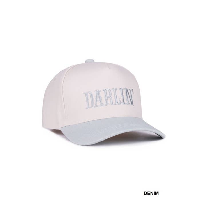 42POPS - Wholesale Baseball Cap - Women's - ,,....SI-27769 Darlin' Embroidered Two Tone Canvas Cotton Cap 061110