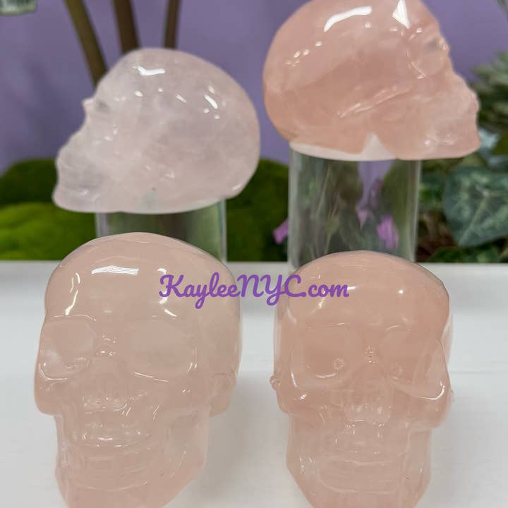 KayleeNYC - Wholesale Crystal Grid - Natural Rose Quartz Skull Crystal Healing1