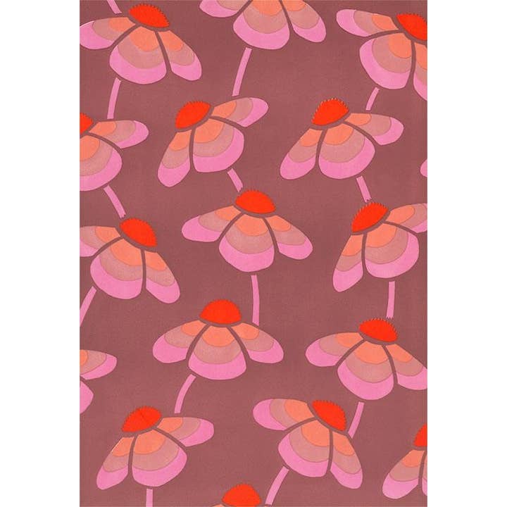 Cartolina AT-218 Fiori Semplici Rosa e Rossi per la vendita all'ingrosso da parte di Found Image Press