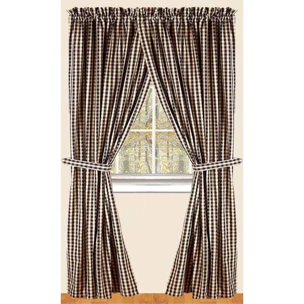 Heritage House Check Panels 63" Zwart voor wholesale door Home Collections by Raghu