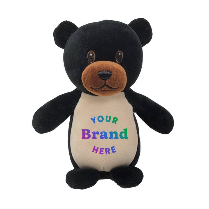 Peluche animal ours noir personnalisable de 15 cm pour la vente par The RGU Group