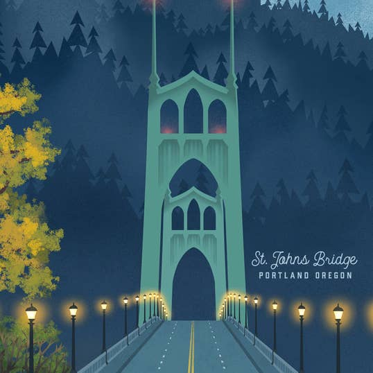 Postales de puente nocturno para venta al por mayor de Robot Candy