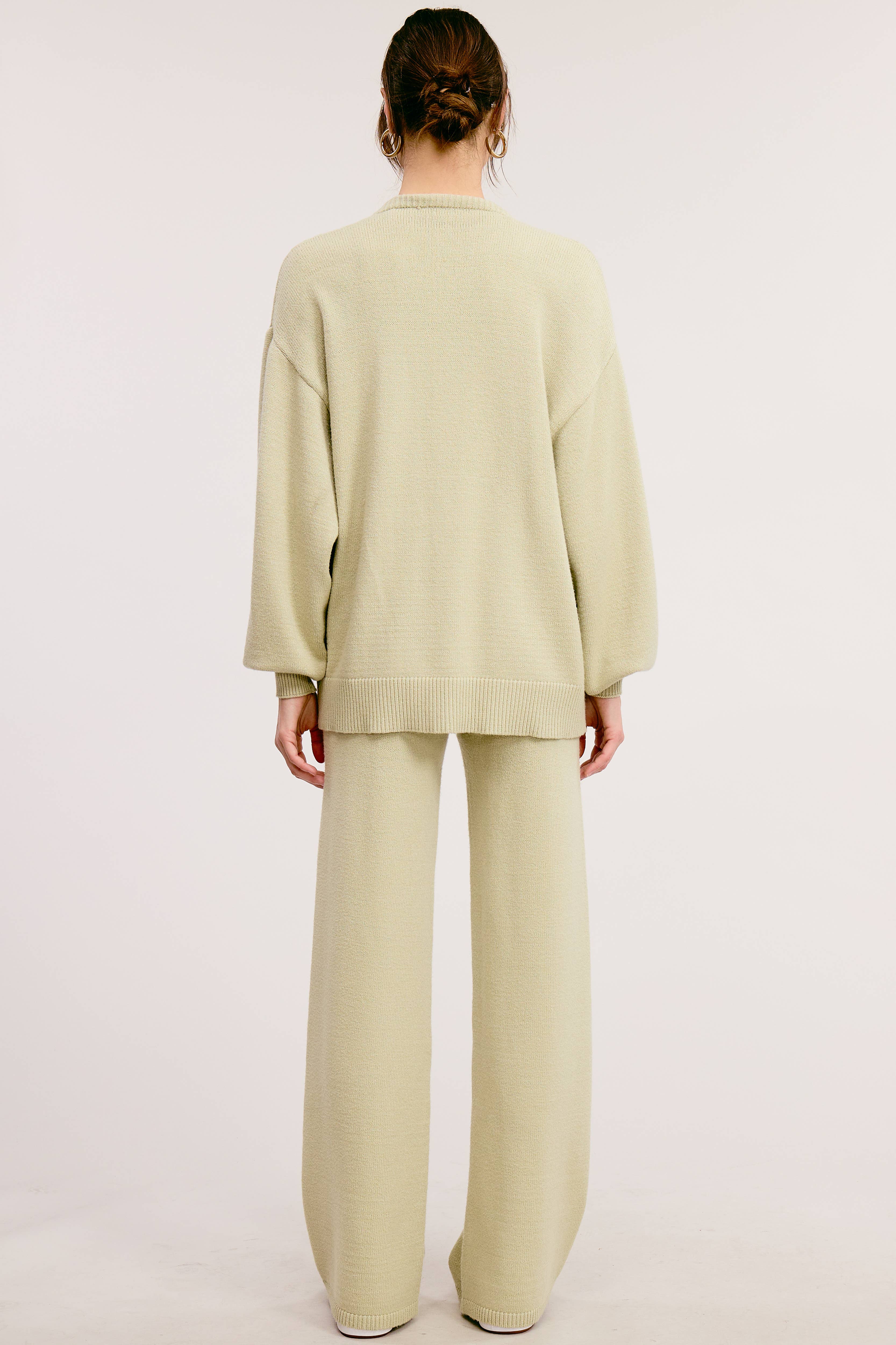 Mimosa - Wholesale Lounge Set - Women's - Tie Knit Cardigan and Pants Matching Set3