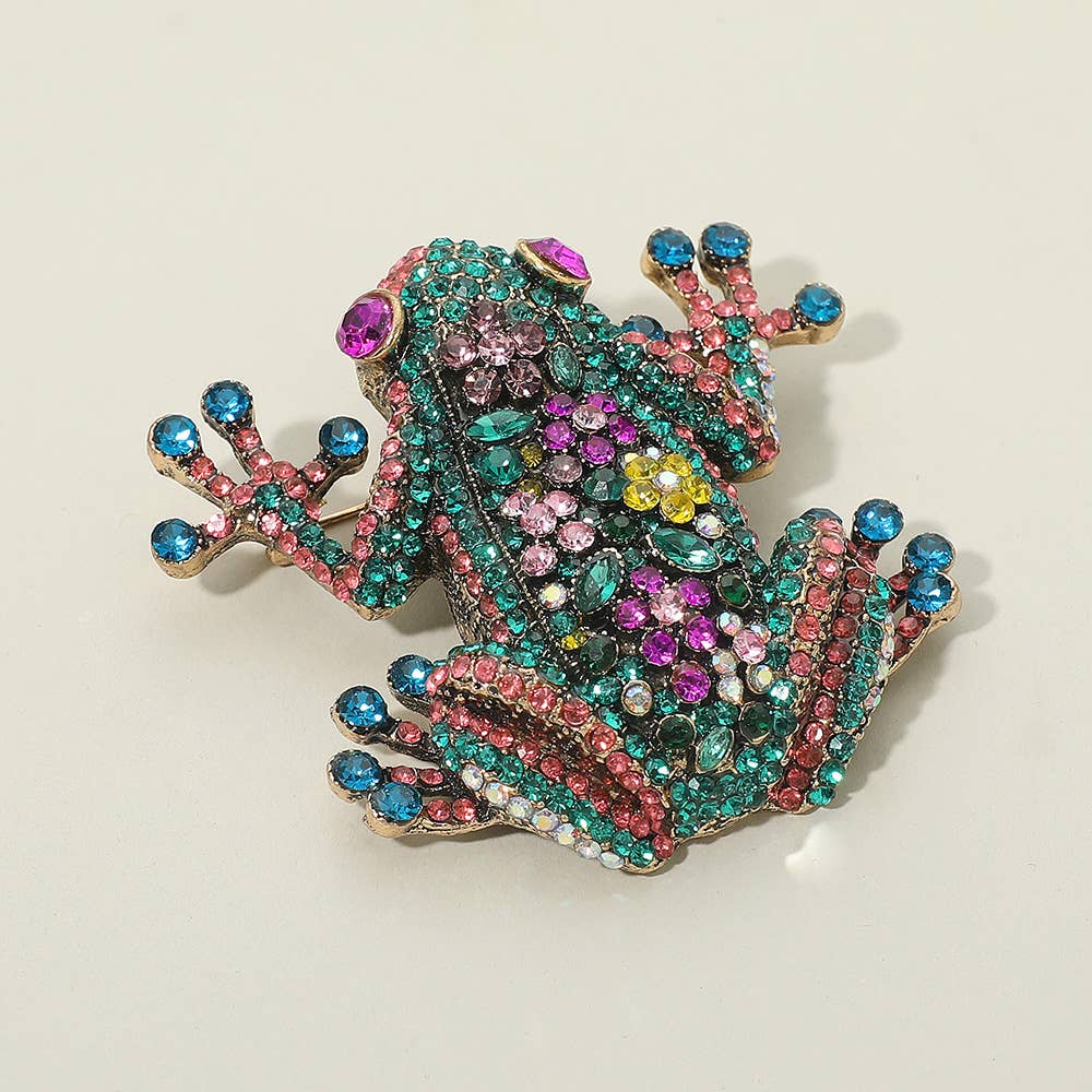 Sensibling Corp. - Wholesale Brooch - Rhinestone Embellished Frog Pin Brooch5