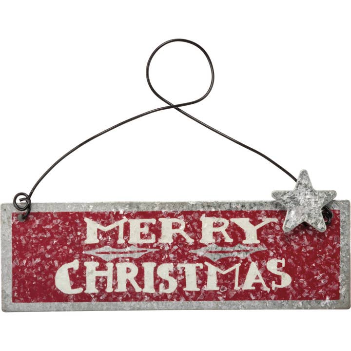 Merry Christmas Red Ornament for wholesale by Primitives by Kathy