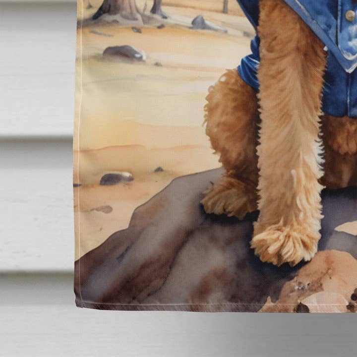 Caroline's Treasures - Venta al por mayor Bandera y manga de viento - Bandera de Lakeland Terrier Cowboy Welcome House DAC59342