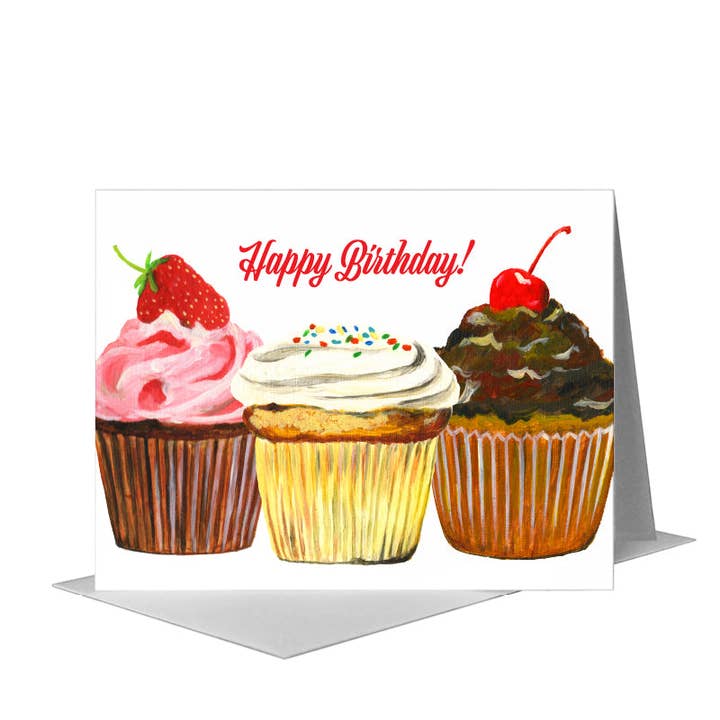 Cupcake-Perspektive, Grußkarte (#7910A) für den Großhandel von Printed Canvas