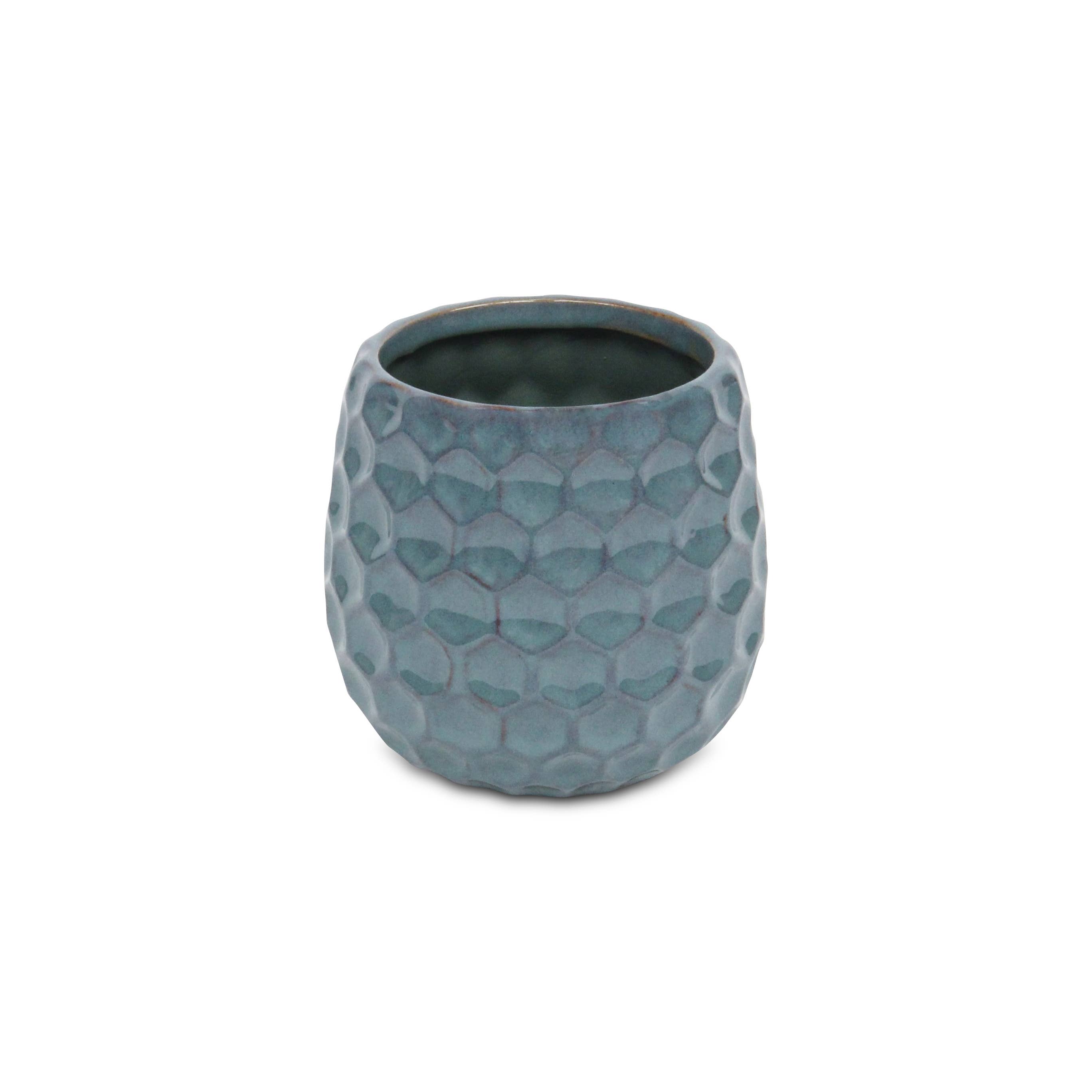 Cheungs Home Decor - Vendita all'ingrosso Vasi per piante - Vaso in ceramica con motivo esagonale, colore: Blu5