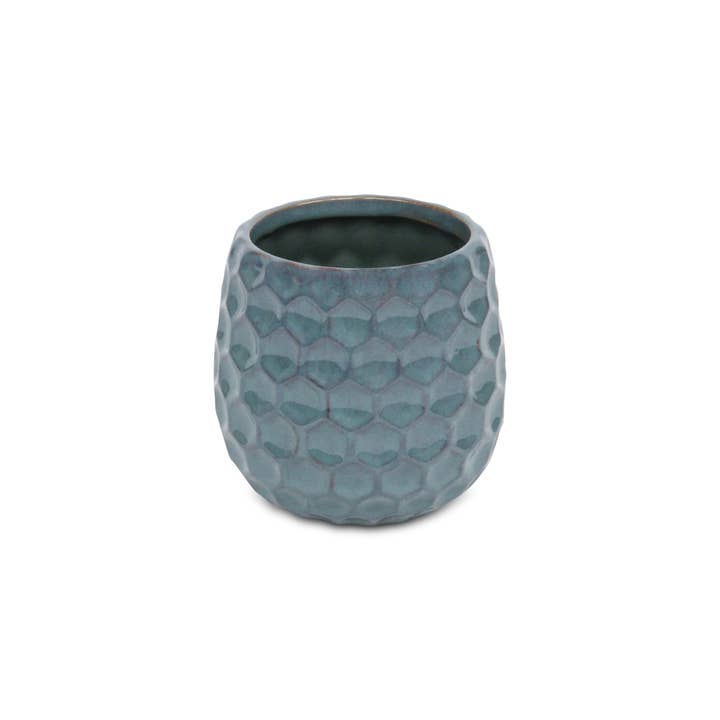 Cheungs Home Decor - Vendita all'ingrosso Vasi per piante - Vaso in ceramica con motivo esagonale, colore: Blu5