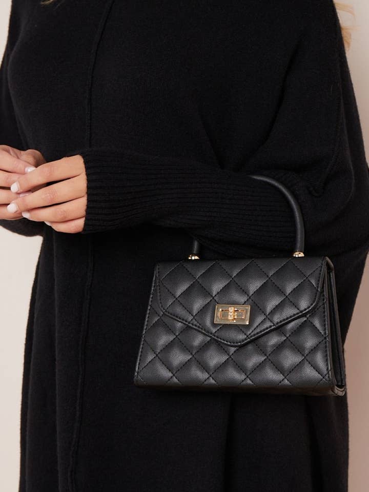 Saco de corrente preto com alça superior pequena por atacado de Aftershock London