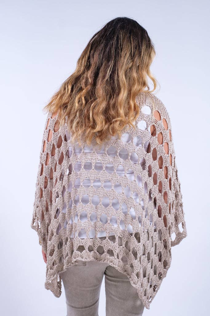 TINA Stephens Italy/Tees By Tina - Wholesale Knit Top - Women's - Oceana Circle Open Knit Topper (BQ904)13