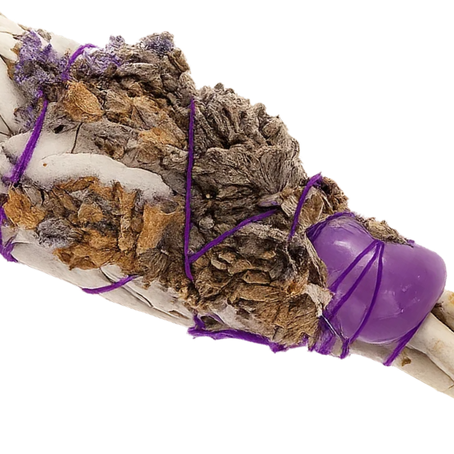 Green Tree - Venta al por mayor Palito de hierbas aromáticas - Antorcha de Salvia para Sanación Espiritual con Amatista, 10 cm1