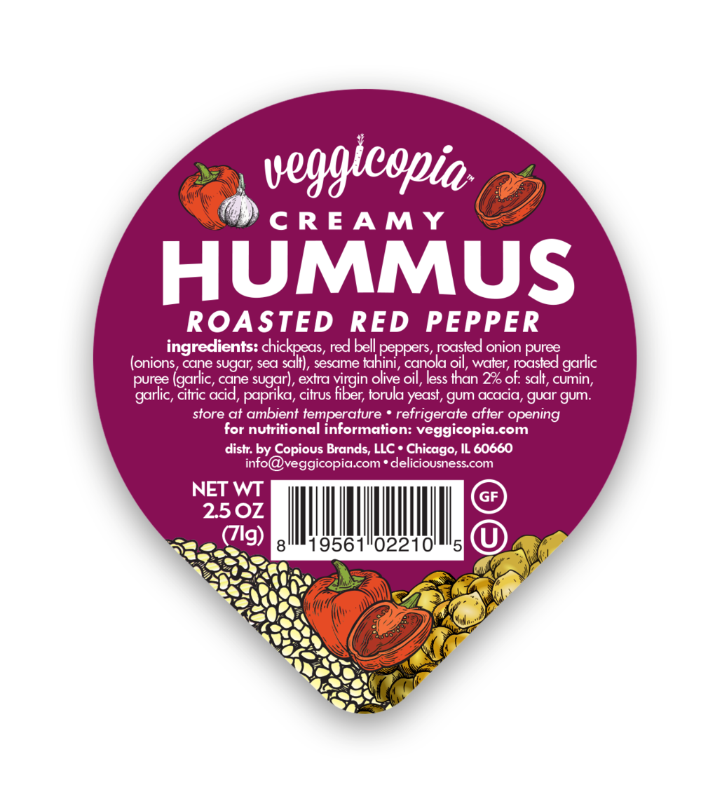 Veggicopia - Wholesale Dip - Veggicopia Red Pepper Hummus - Single Serve4