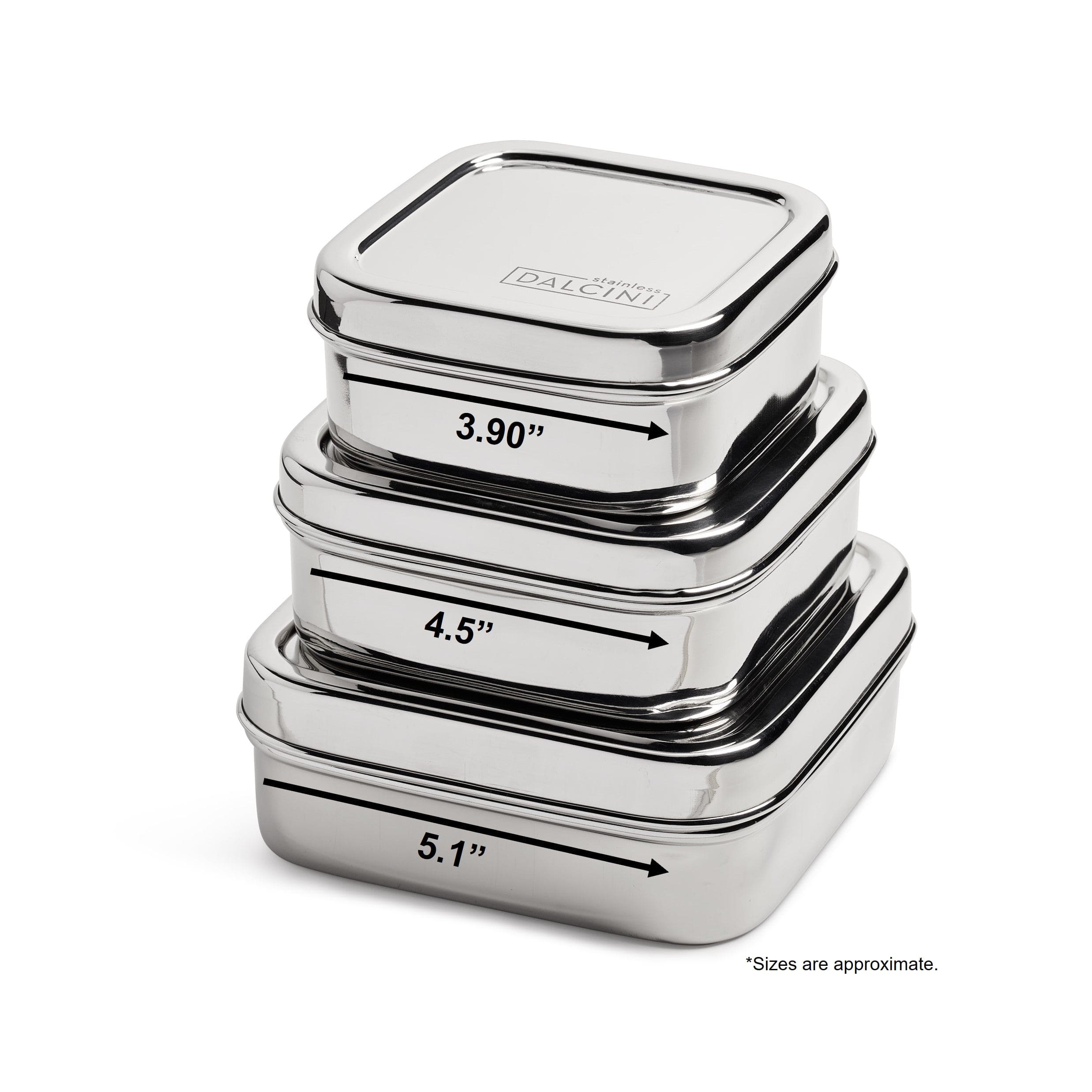 Dalcini Stainless - Wholesale Food Storage Container - Square Trio | Set of 3 Durable Containers4