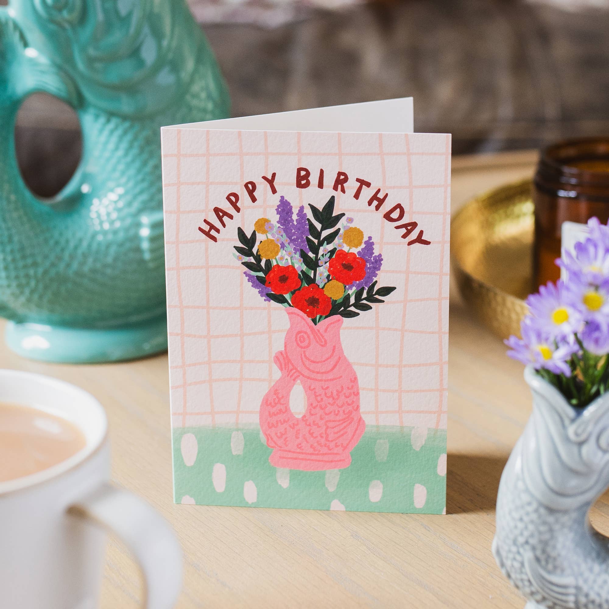 Jessie Maeve Studio - Wholesale Birthday Card - Gluggle Jug Pink Birthday Card2