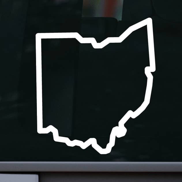 Ohio Outline Car and Laptop Decal for wholesale by AO Designs LLC