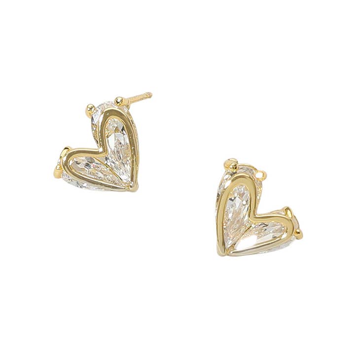Sensibling Corp. - Wholesale Stud/Post Earrings - CZ Stone Heart Stud Earrings2