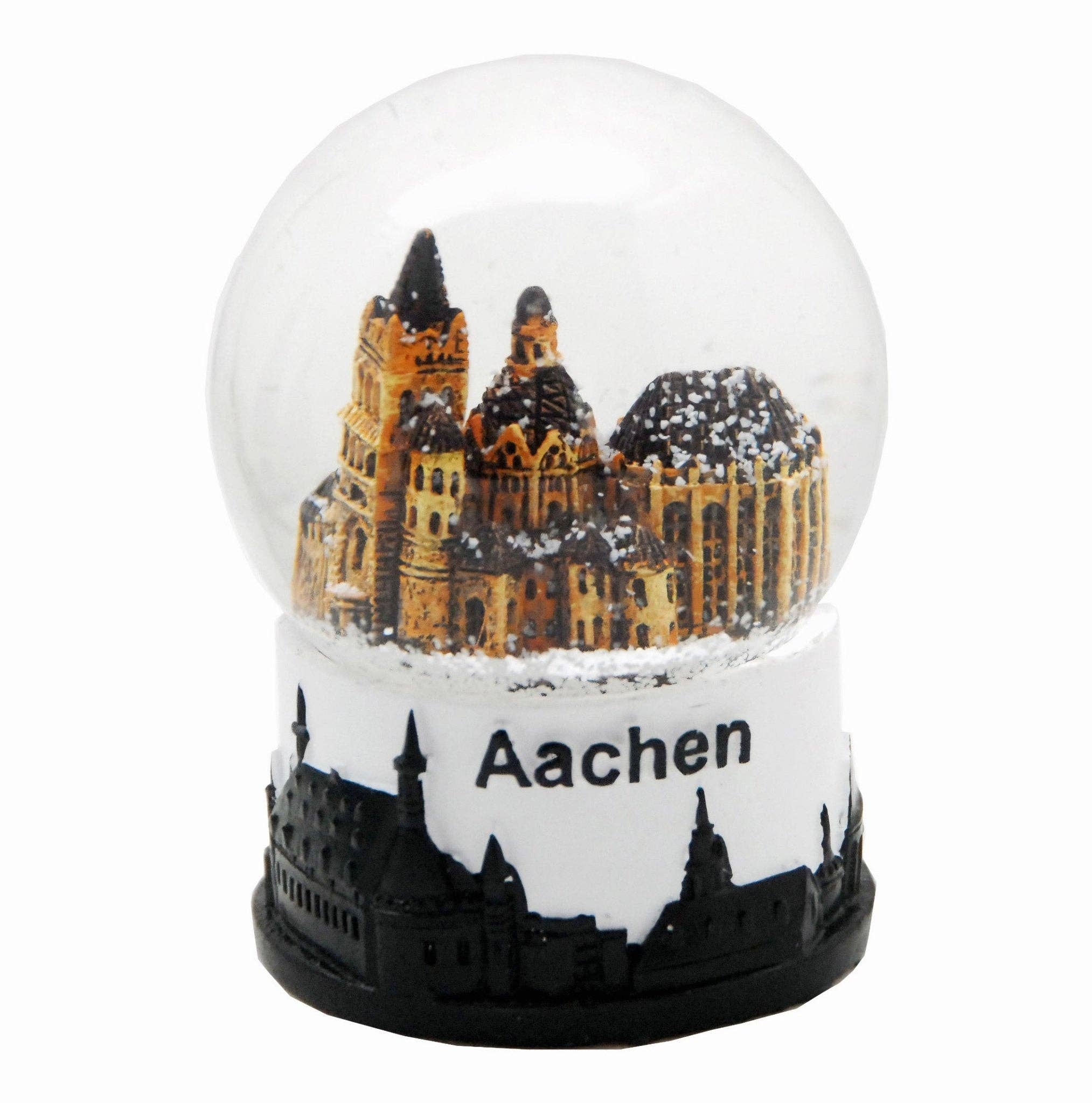 Schneekugelhaus – wholesale Snöglob - Barn och baby – Souvenir snöglob Aachen med Aachens domkyrka och skyline0