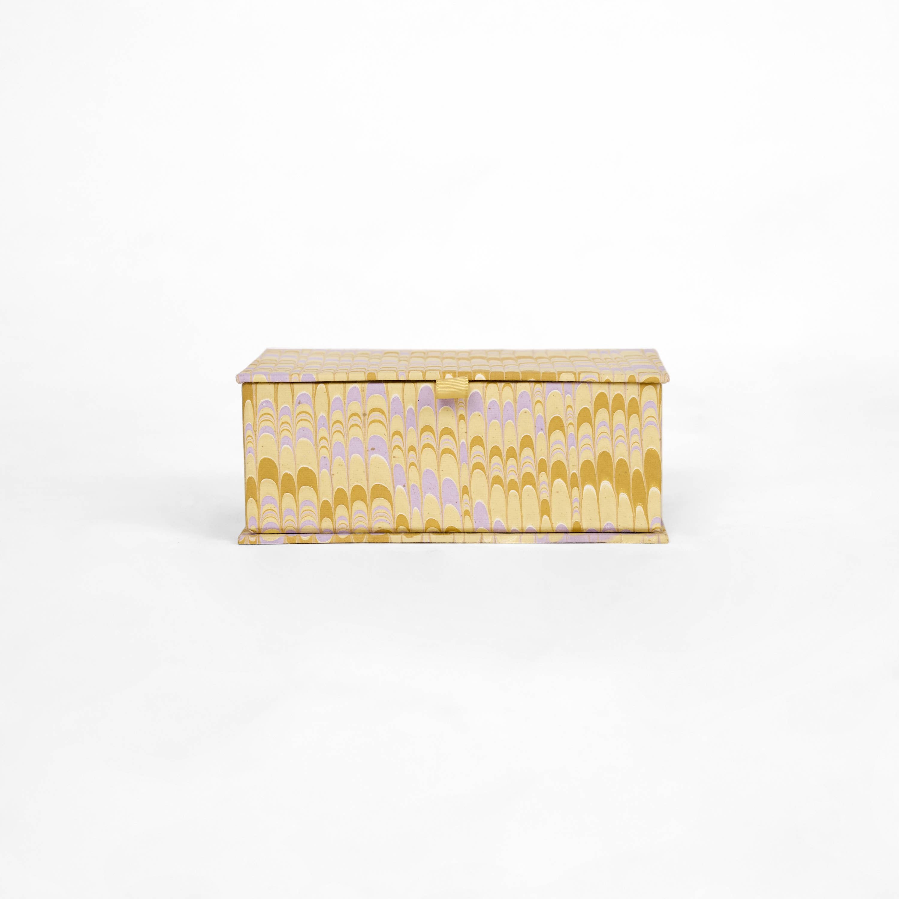 Craft Boat - Venta al por mayor Cajas decorativas - SET DE CAJAS DE RECUERDOS MARMOLADAS - AMARILLO MANTEQUILLA LILA3