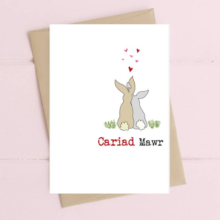 Tarjeta galesa Cariad Mawr/Lots Of Love para venta al por mayor de Dandelion Stationery