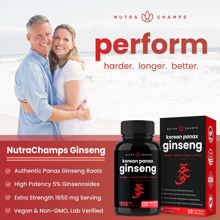 NutraChamps - Wholesale Oral Supplement/Vitamin - Ginseng Capsules | for Energy, Focus, Performance, Vitality