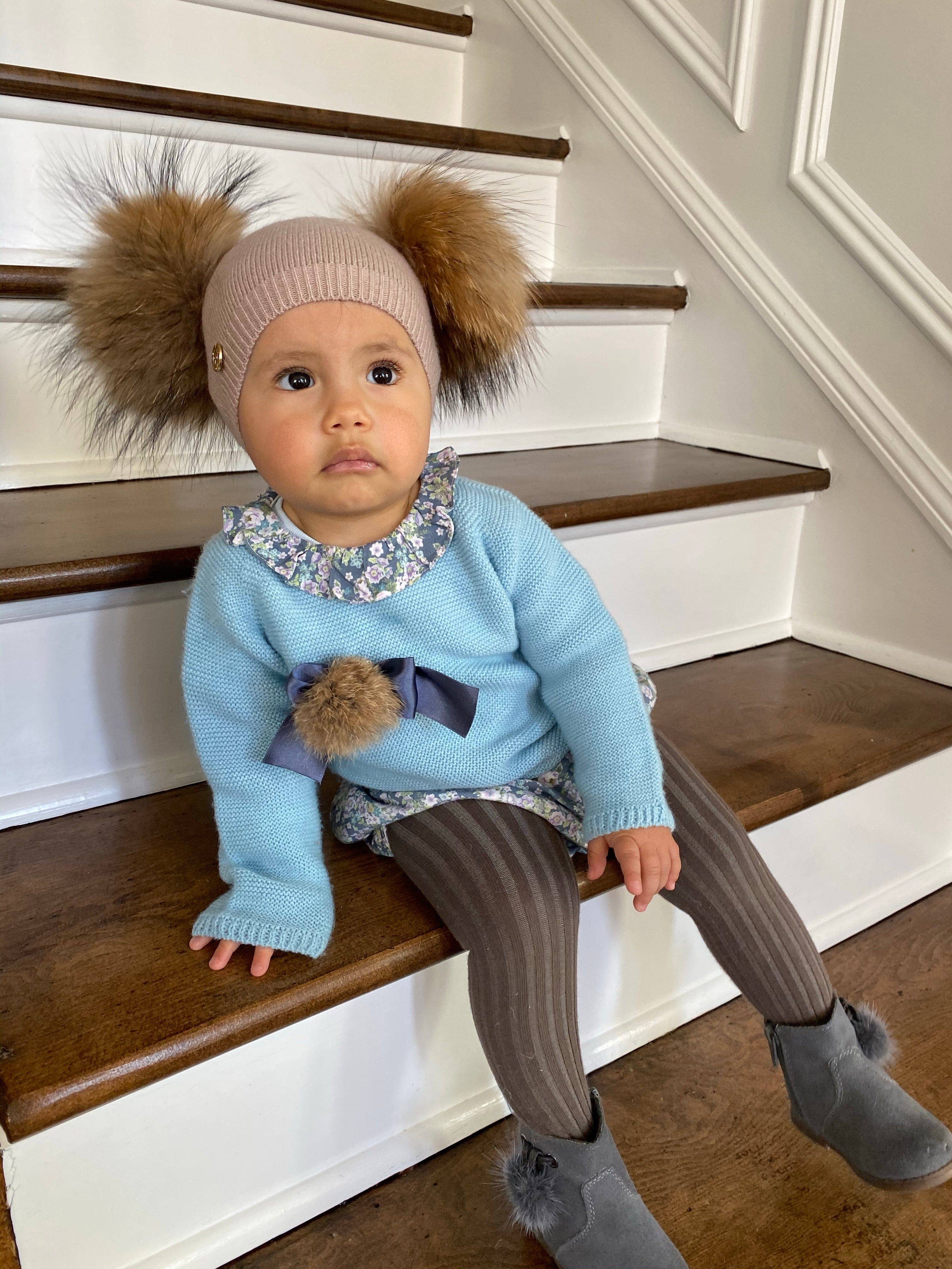 Petite Maison Kids - Wholesale Beanie - Kids - Sasha Double Pom Angora Beanie Hat3