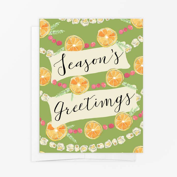 Greeting Card - Season's Garland - Christmas for wholesale by emmy+olly