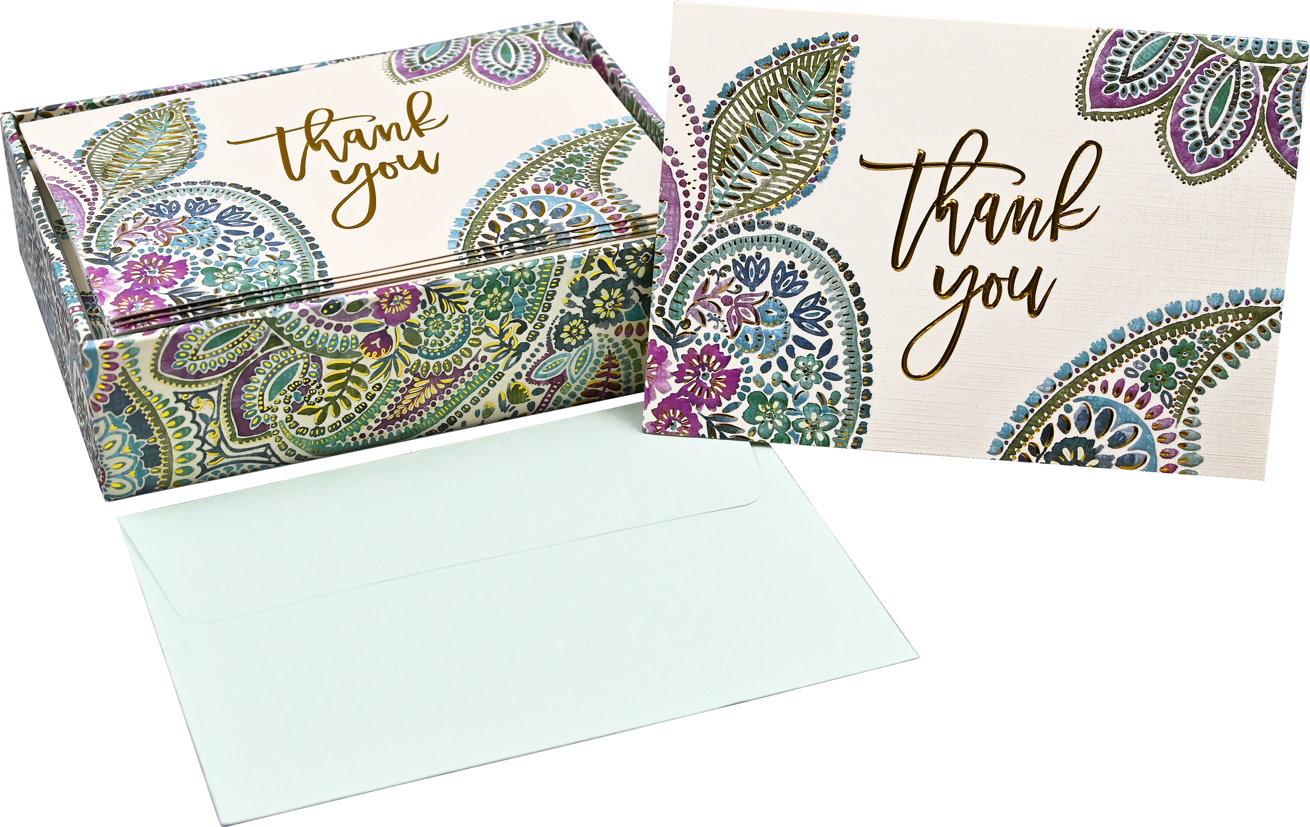 Peter Pauper Press - Wholesale Thank You Card - Watercolor Paisley Thank You Notes2