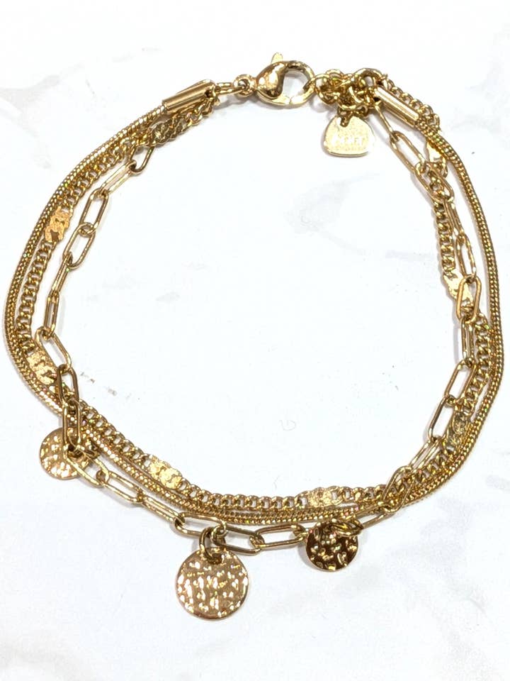 Douceline multi-strand bracelet in stainless steel for wholesale by LOLO & YAYA