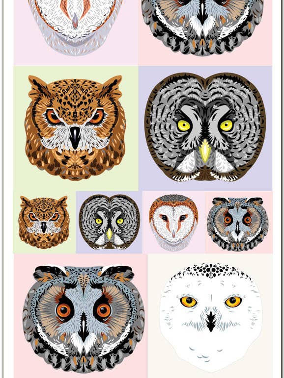 Retratos de Corujas P90 Autocolantes por atacado de Violette Stickers