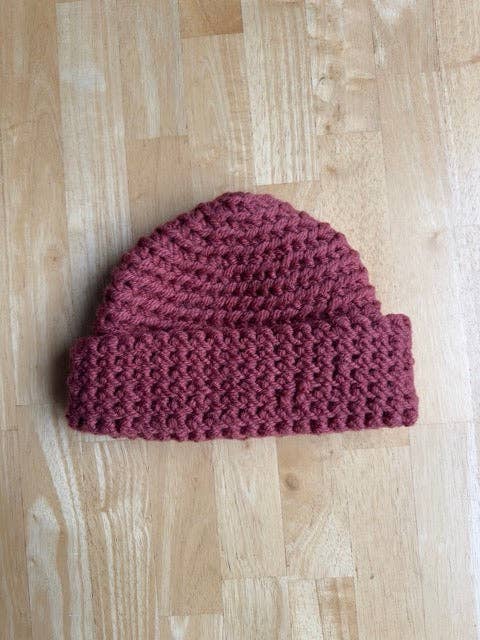 Échantillon - Tuque tricotée retournée brique for wholesale by Gibou