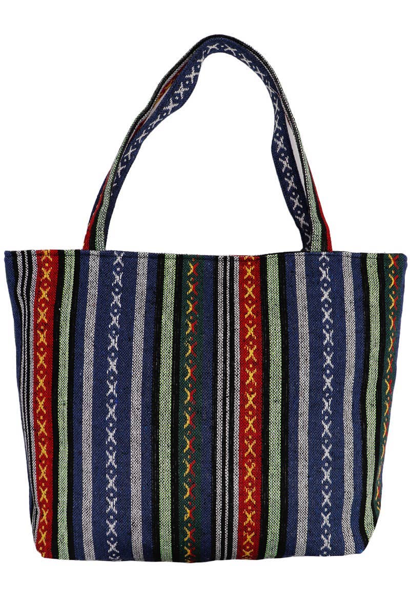 ASSORTED Navajo Baja Tribal Woven Canvas Tote Bag for wholesale on Faire12