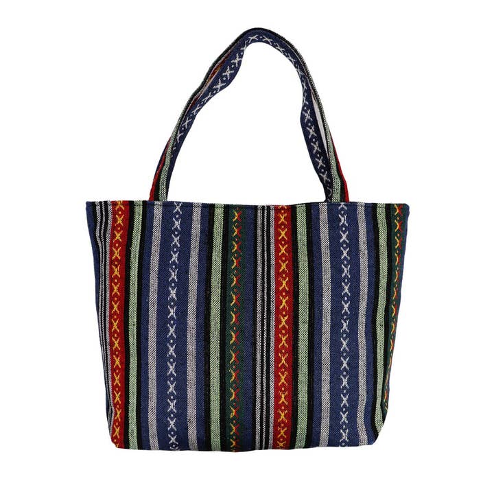 ASSORTED Navajo Baja Tribal Woven Canvas Tote Bag for wholesale on Faire12