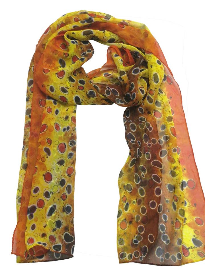 Fincognito Truite marron #2 Foulard en soie pour la vente par Cognito Brands, Inc.