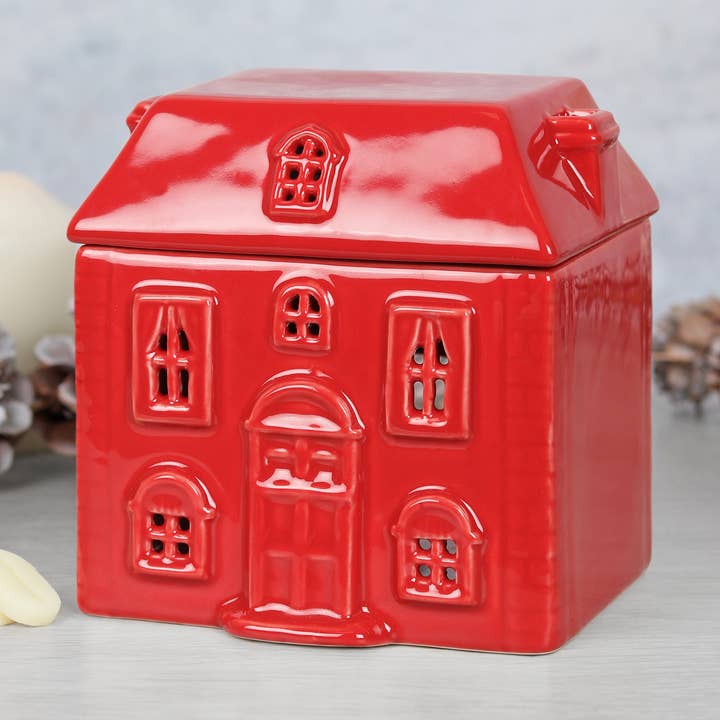 Something Different Wholesale - Wholesale Oil Warmer - Red Christmas House Oil Burner0