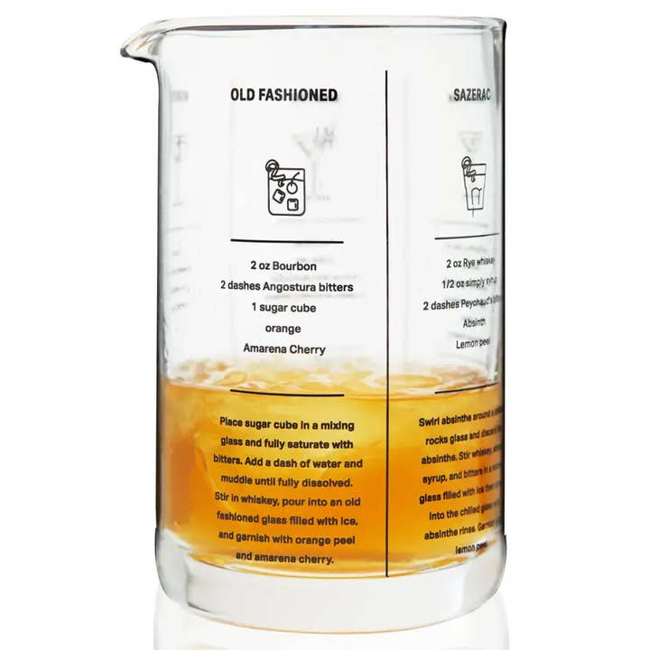 TRUE - Wholesale Cocktail Shaker - 5-Cocktail Recipe Glass Mixing Glass w/ Heavy Base - 17 oz
