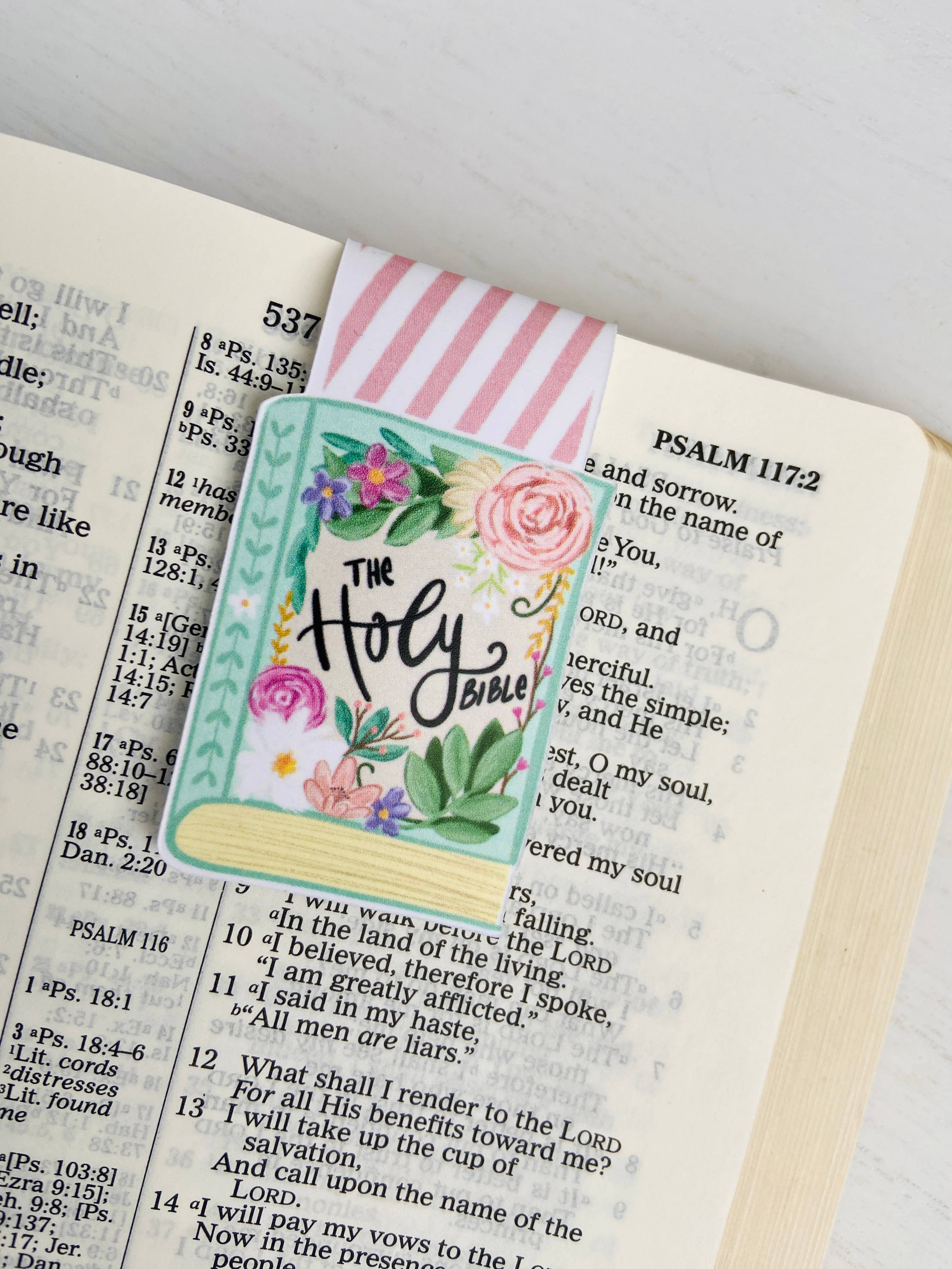 Makerie Day - Wholesale Bookmark - Holy Bible Floral Magnetic Bookmark3