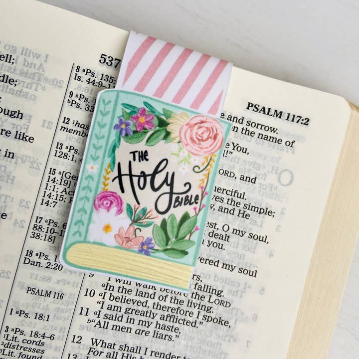 Makerie Day - Wholesale Bookmark - Holy Bible Floral Magnetic Bookmark3