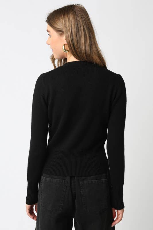 Olivaceous – Großhandel Strickoberteil – Damen – Mekalia Knopf-Stricktop2