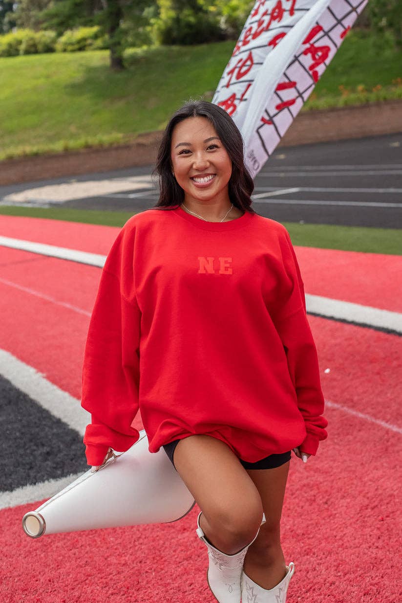 NE Crewneck Sweatshirt - Red for wholesale on Faire6