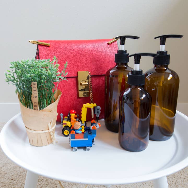 Youngever - Wholesale Spray Bottle - Youngever 6 Pack 16OZ 8OZ Empty Glass Pump Bottles - Amber2