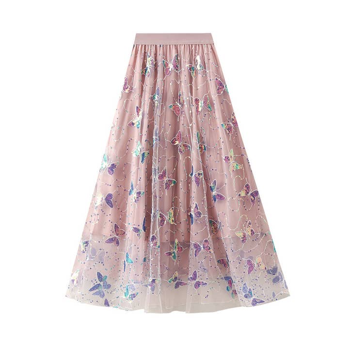 Sparkling Butterfly Dreams Mesh Skirts SK213 for wholesale by PEACH ACCESSORIES