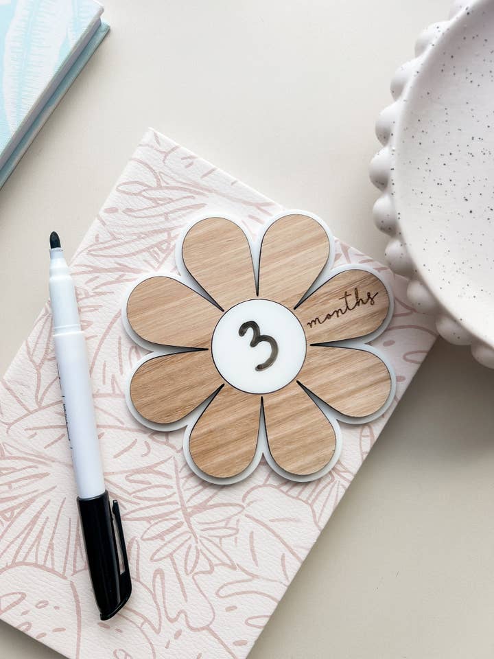 Milestone mensile Daisy per la vendita all'ingrosso da parte di Little Rabbit Lane