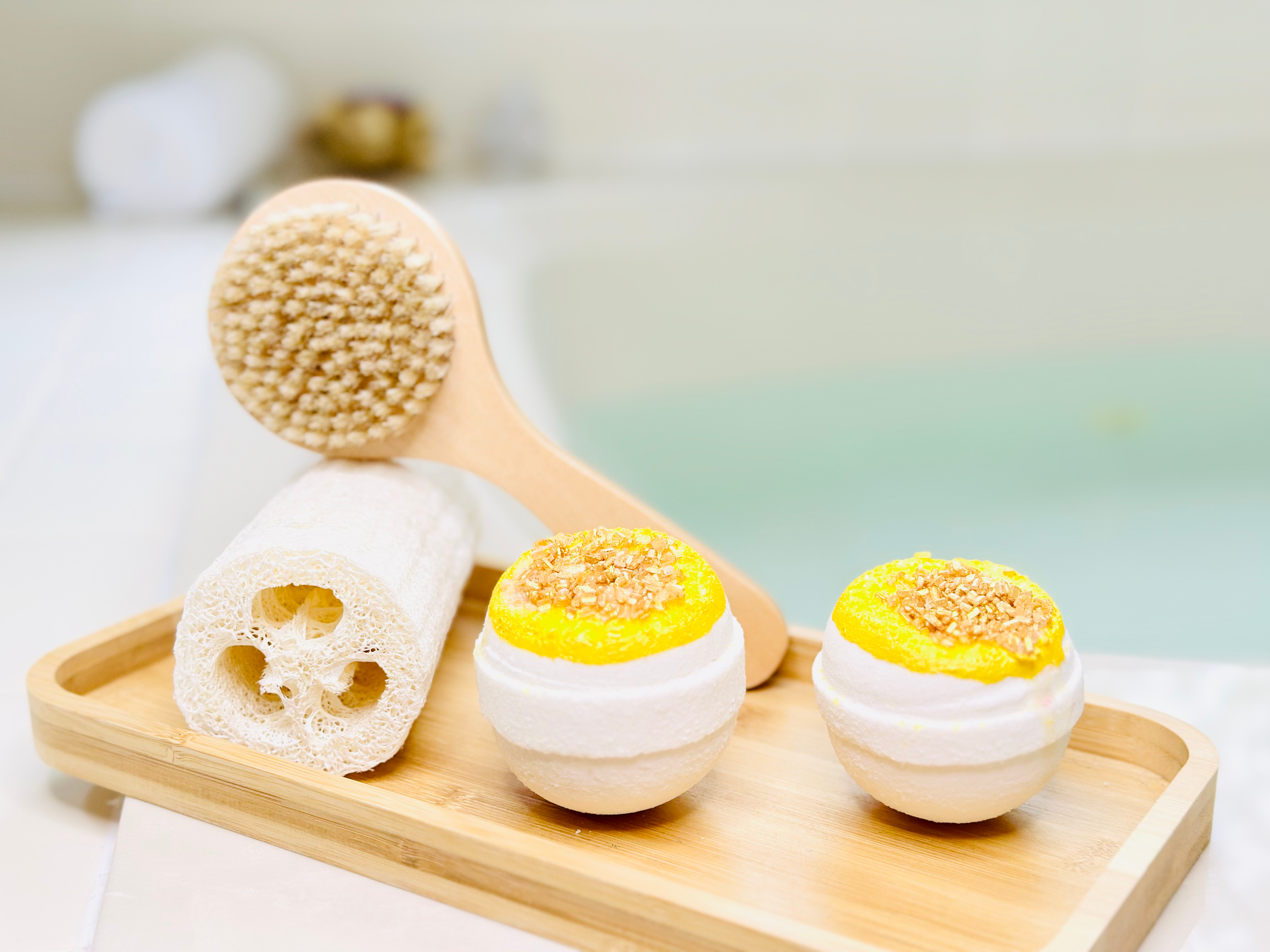 Salt & Sage Apothecary - Wholesale Bath Bomb/Fizz - Golden Sunset Geode Bath Bomb 4