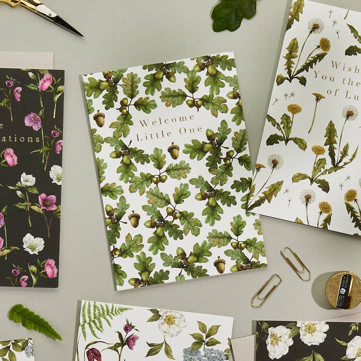 Catherine Lewis Design - Wholesale Baby Card - Cottage Garden - Welcome Little One - Card